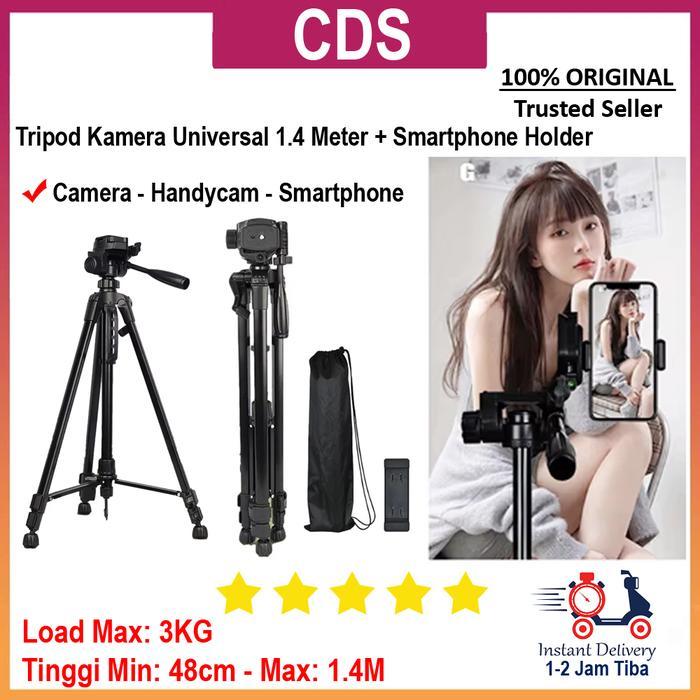 TF 3520T Tripod Pan Head 1.4M Universal - Kompatibel Kamera DSLR - Mirrorless & Smartphone - Tripod