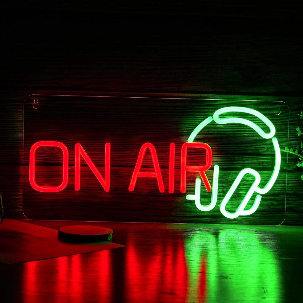 ON AIR Neon Sign Headphone Dimmable LED Light Sign Wall Decor for Bedroom Bar Club Man Cave Store