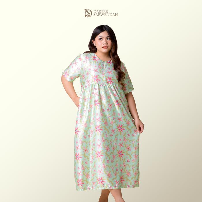 Daster Sarwendah - FLORA - Daster Panjang - Satin Velvet - Hijau