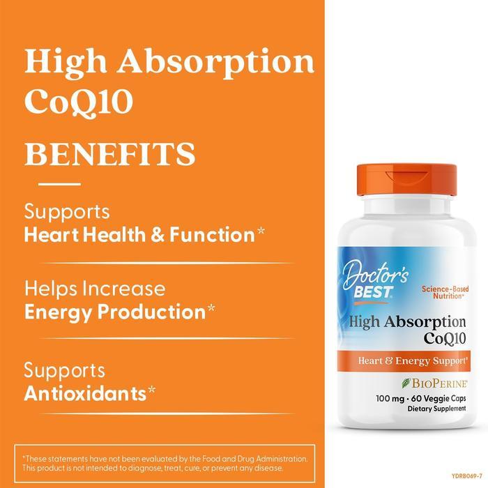 Doctors Best Coq10 Doctor'S Best Coq10 With Bioperine, High Absorption, Vegan, Gluten Free,