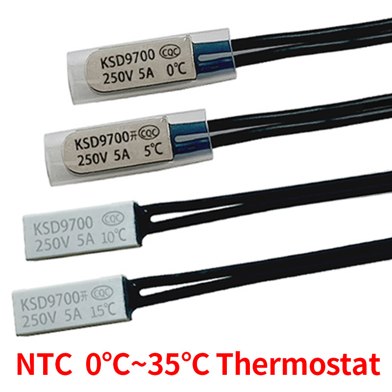 IMPORT 2/5/10PCS KSD9700 5A250V 0C 5C 10C 15C 20C 25C 30C 35C Bimetal Disc Temperature Switch N/O