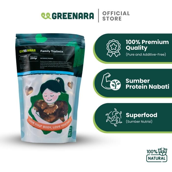 

Mamiseler45 - Greenara Family Trail Mix 250G - Cemilan Sehat, Kacang & Buah Kering
