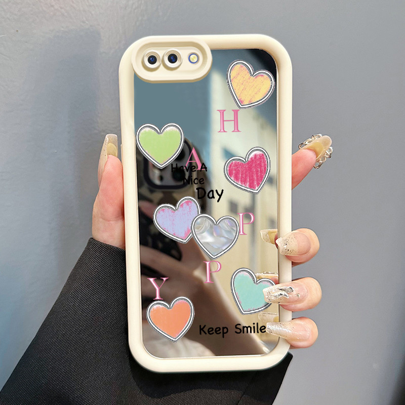 Casing Hp OPPO A5 A3s A12E Realme C1 Case Casing HP Softcase Silikon Love Heart Warna Pastel Macaron