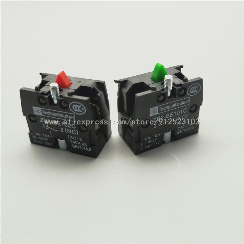 10Pcs Xb2 Push Button Switch Contacts Parts Zb2 Be101C Be102C For 22Mm Push Button Switch No / Nc