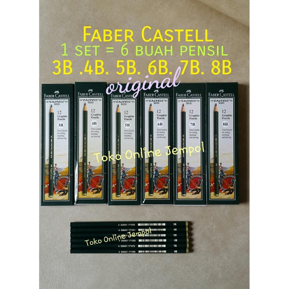 

ATK0235FC7 Paket isi 7 Pro Pensil 8B 7B 6B 5B 4B 3B 2B Sketsa Faber
