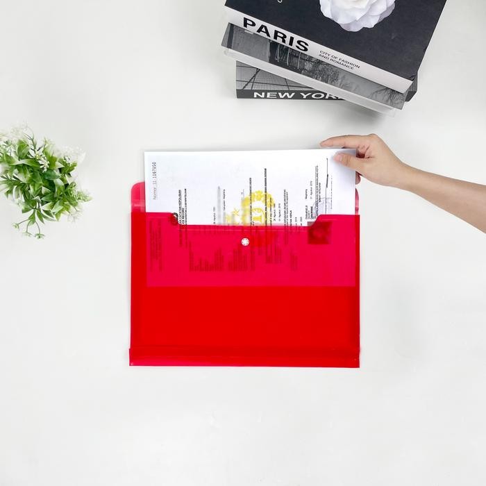 

[ 12 pcs ] Topla Map Kancing Map Folio Plastik MK 1001T Tempat Dokumen Plastik Folio F4 Biru Hijau