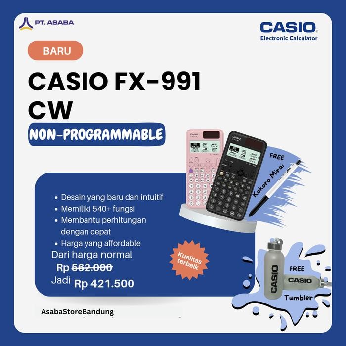 

Casio ClassWiz Model Scientific Calculator FX-991CW - Merah Muda