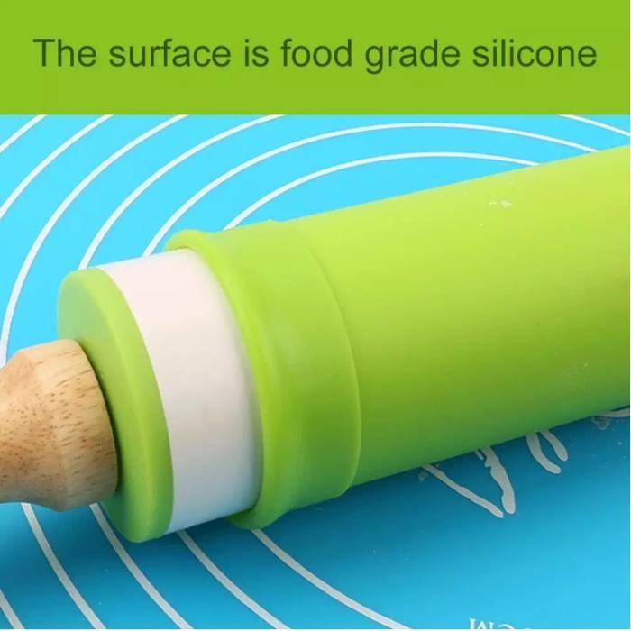 SET ROLLING PIN DAN ALAS ADONAN KUE ALAS ADON KUE BAKING TOOLS SILIKON