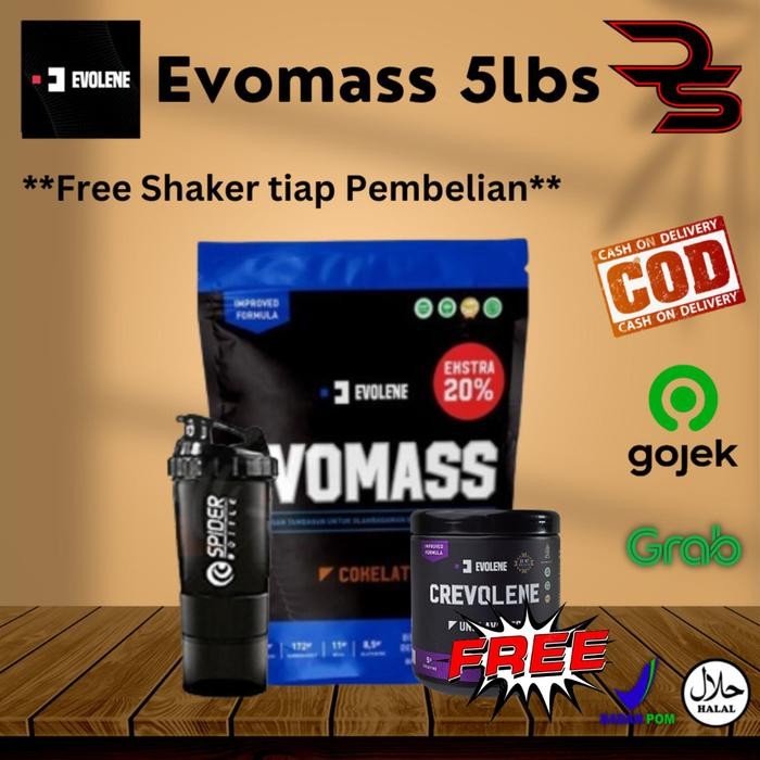 Evolene EVOMASS 5lbs 2250gr Gainer Penambah Berat Badan Bulking Mass