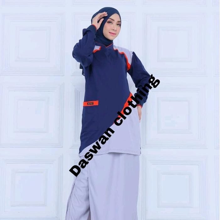 Waldos Sport - Setelan Baju Olahraga Rok Celana Model Tunik,Seragam Olahraga Tunik Wanita Panjang