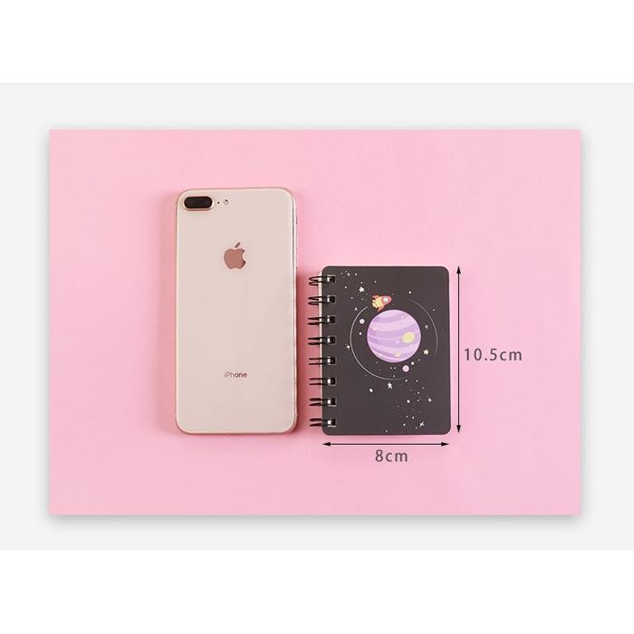 

New Notebook Gambar GALAXY / Notes Buku Memo Mini Gambar Luar Angkasa Planet Lucu / Buku Mini Imut /