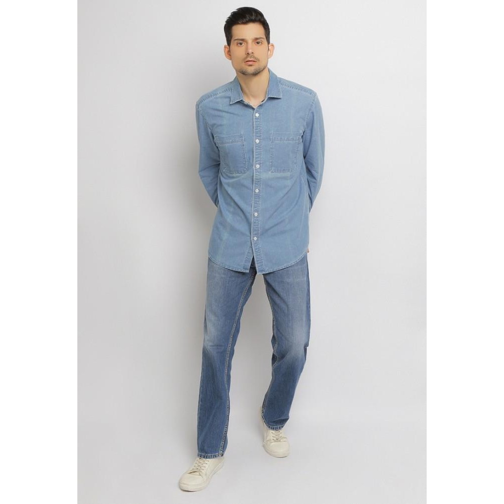 Kemeja Pria Lengan Panjang Denim Lois Jeans Kll364D