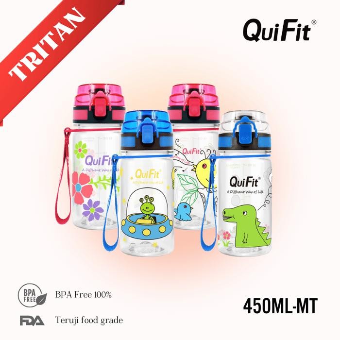 QUIFIT - [450MLMT] Botol Minum Tritan Motivasi Anak 100% BPA Free