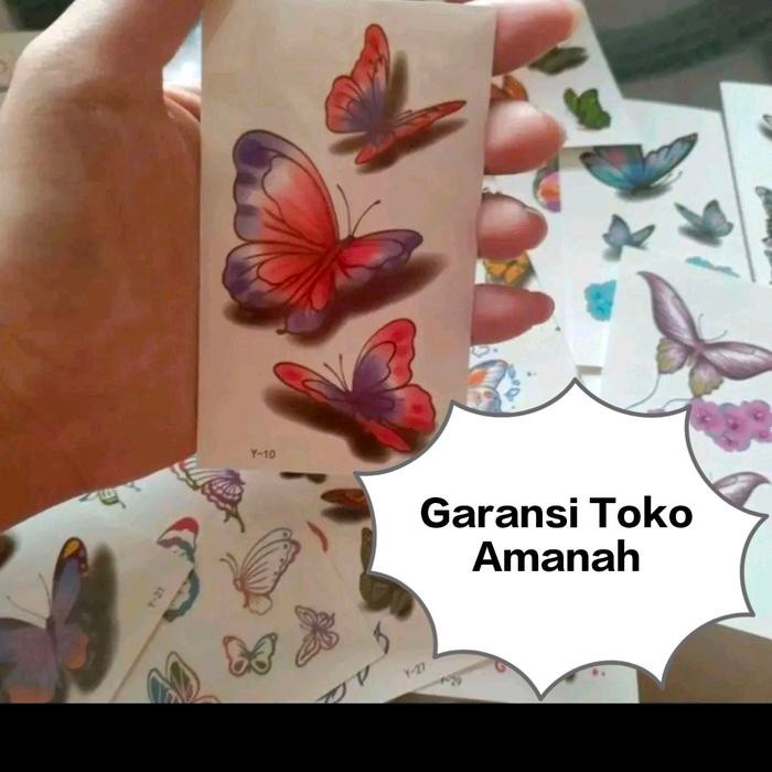 ZI. Stiker tato temporer non permanen tempelan kupu kupu butterfly lucu cantik