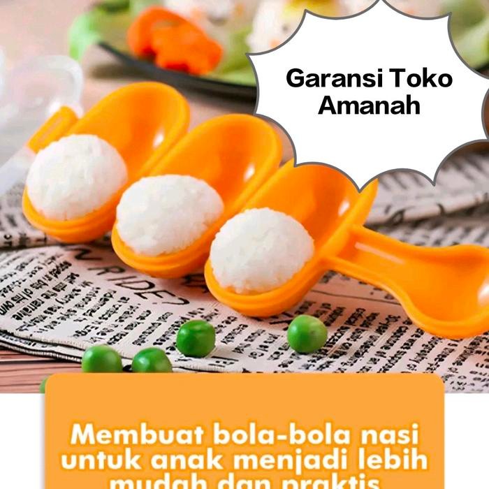 LG. Alat cetakan nasi bento / nasi bulat anak rice ball pembuat lucu murah bagus Plastik Wadah