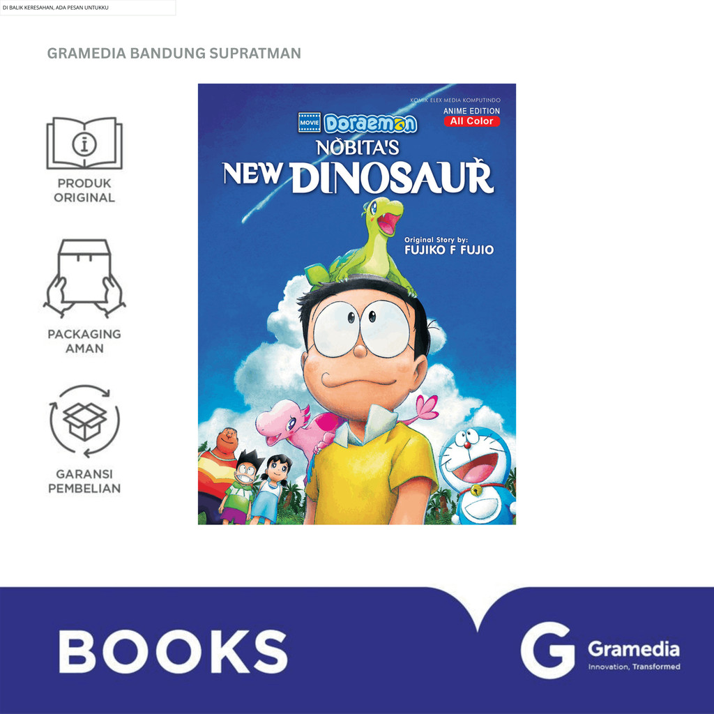 Gramedia Bandung Supratman | DORAEMON MOVIE NOBITA'S NEW DINOSAUR | Buku Komik Manga Best Seller | B