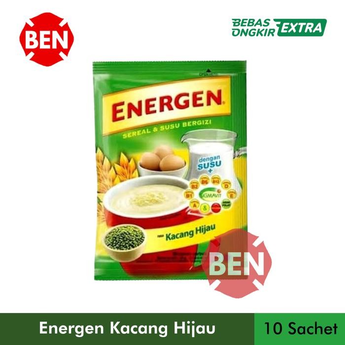 

New Energen Kacang Hijau 1 Renceng 10 Sachet Pcs Sereal Susu Dus 30g 30gr