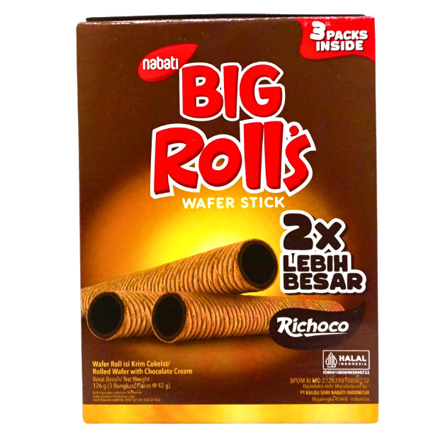 

S32099 NABATI BIG ROLLS COKLAT WAFER 126GR MAJU BERSAMA (20250914)