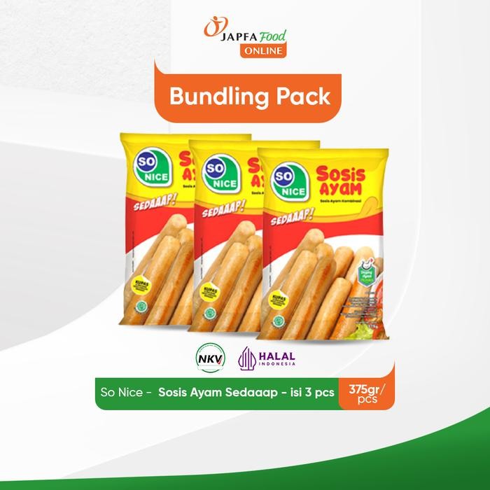 Pilihan- So Nice Sosis Ayam Sedaaap 375Gr - Isi 3 Pack