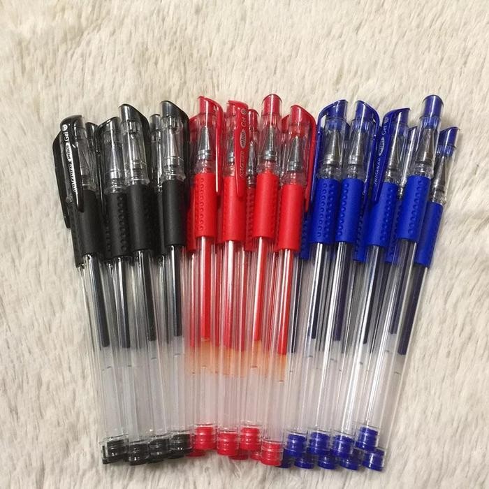 

New ED - 1 LUSIN 12 BIJI - PULPEN GEL 0.5MM / PENA GEL 0.5MM HITAM BIRU MERAH