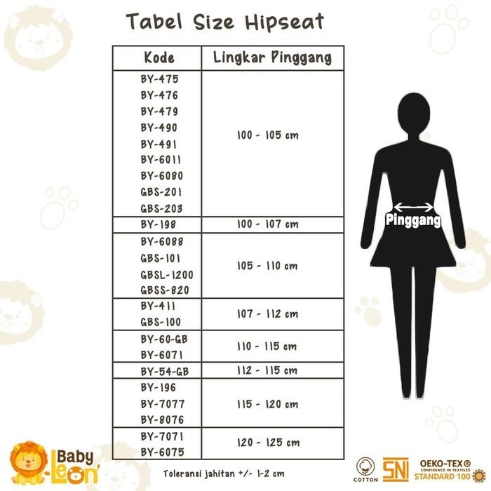 Hipseat BABY LEON Gendongan Duduk Gendongan Depan Gendongan Bayi BY-475 Baby Carrier Bayi Gendongan