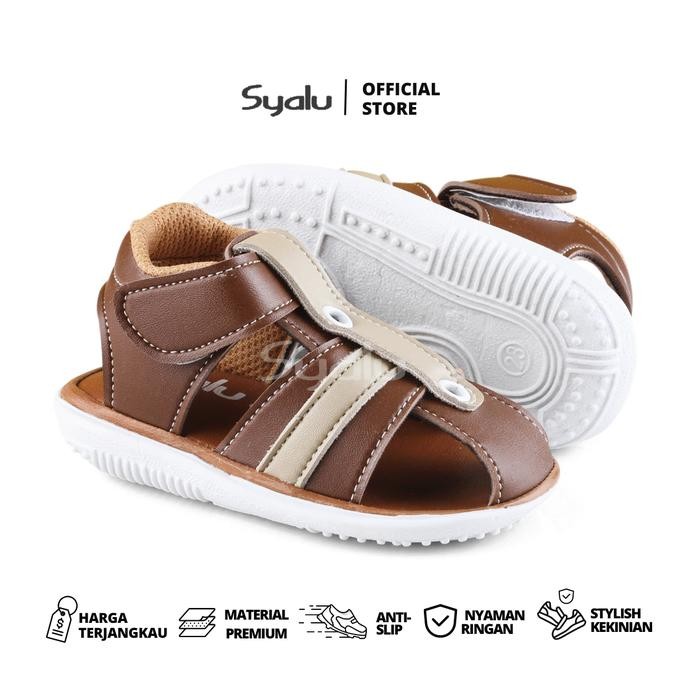 Pilihan- Syalu Sandal Anak Bunyi Cit-Cit Usia 1-2 Tahun Jb05 Coklat Untuk Bayi