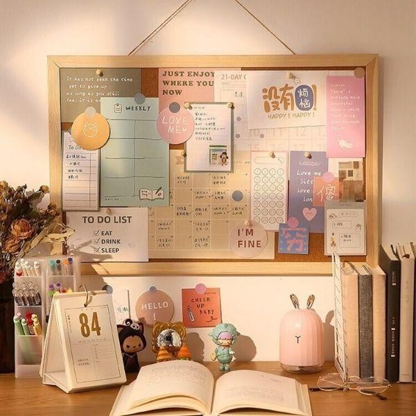 

New (TERMURAH) MDF Board 40x60 Mading kamar aesthetic 40x60 dekorasi meja belajar cork board Kayu