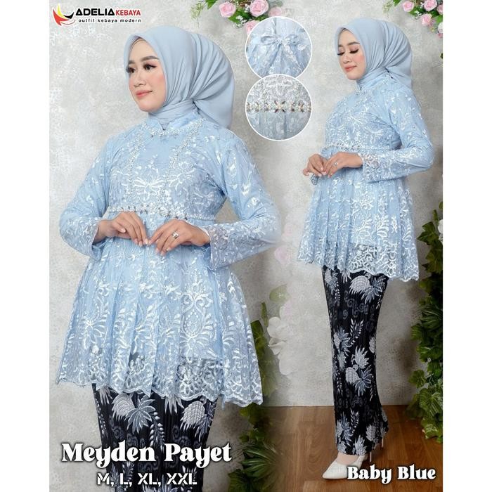 Pilihan- Kebaya Semi Tunik Mayden Payet Adelia Motif Bunga - Terlaris - Katun, Remaja
