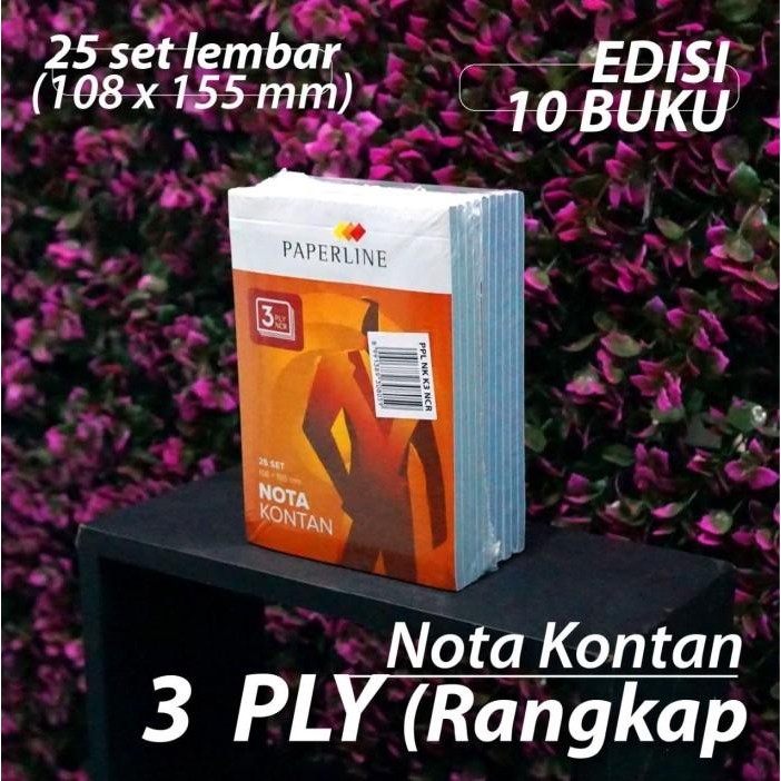 

(D) [10 Buku] Buku Nota Kontan 3 ply Paperline - 108x155 mm Rangkap 3