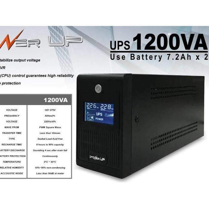 Murah Ups Power Up 1200Va Ups Untuk Backup Dan Stabilizer Komputer Cctv Modem Nas Starlink Dan Lain