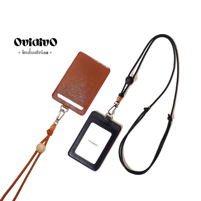 

New Lanyard id card gantungan Rotary name tag 2 slot adjustable