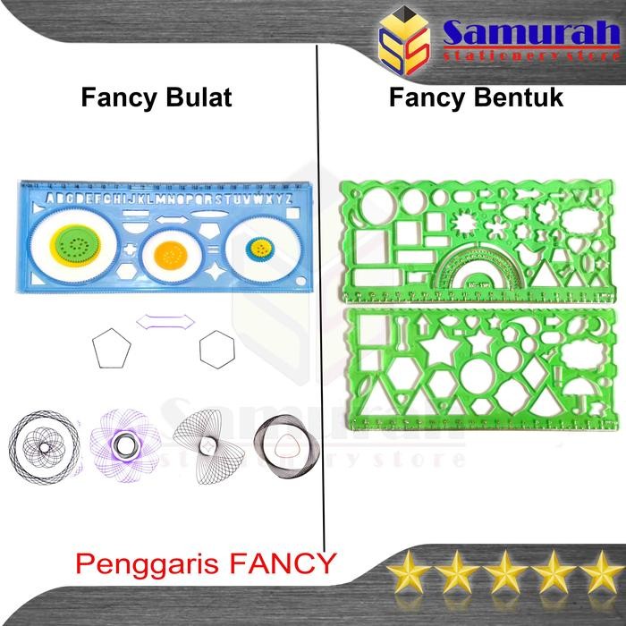 

New Penggaris Fancy Pola Lingkaran Bulat Geometri / Garisan Bentuk Kotak - Segitiga
