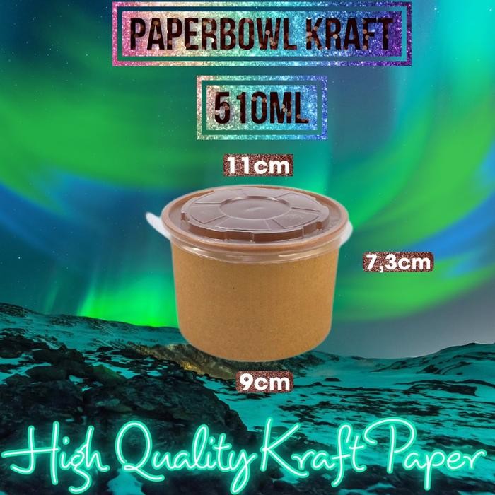 Paperbowl Kraft 500ml NESTO Paper bowl Coklat 17oz Paper bowl 500ml