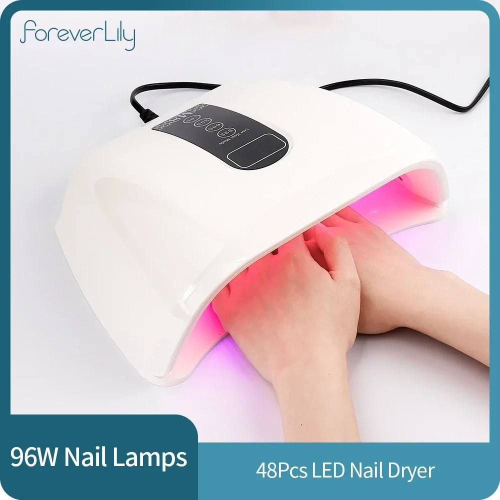 High Power 96W RED Light LED Nail Lamp Two Hands Gel UV Lamp Manicure Nail Polish Dryer Machine for 