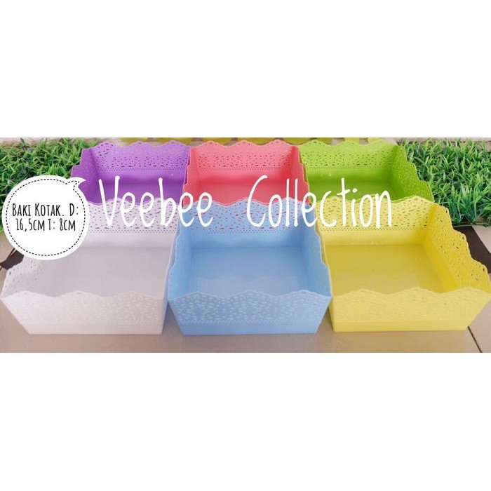 Vas Baki Kotak Renda/ Vas Baki/ Vas Plastik/ Baki