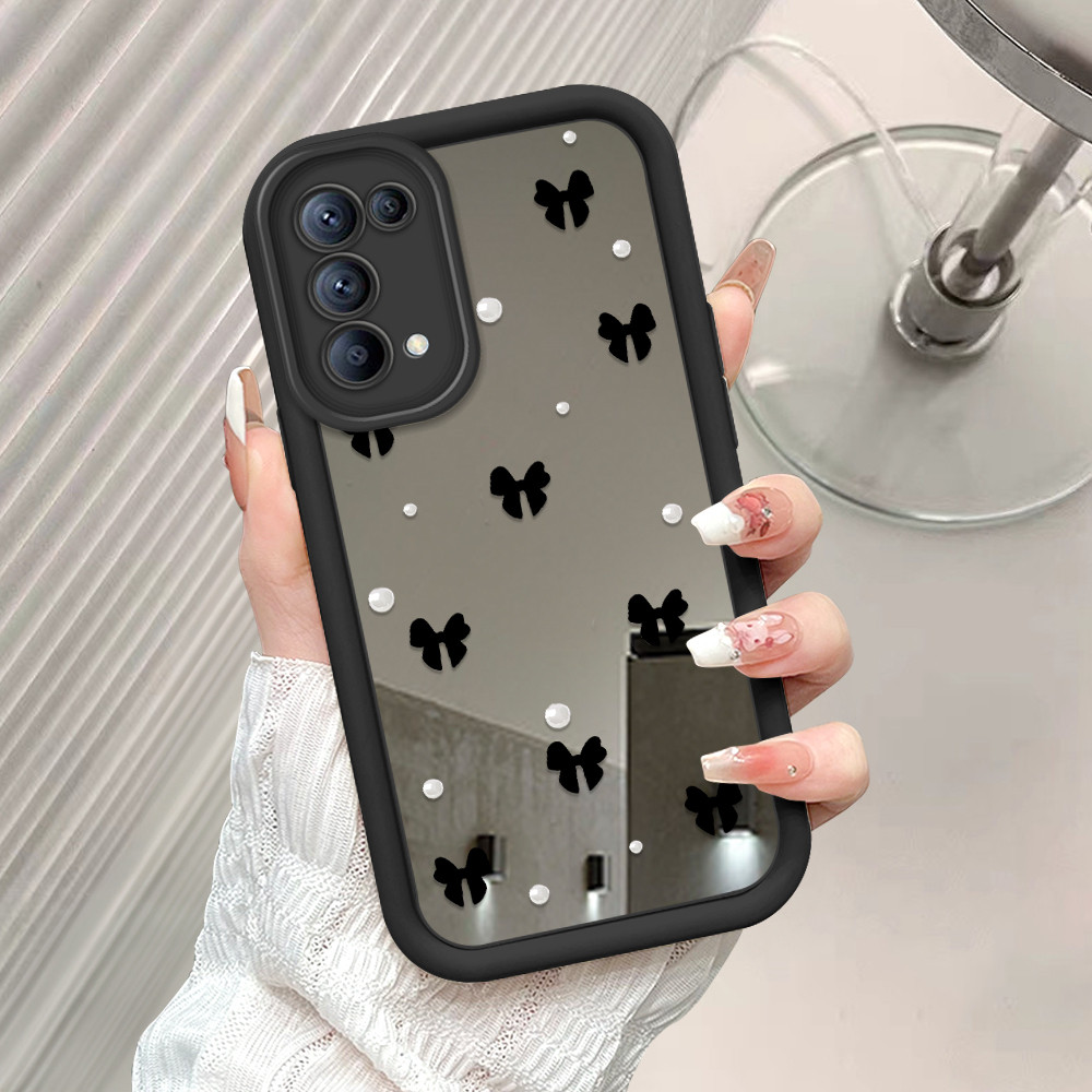 Casing Hp Untuk OPPO Reno 5 4G 5G Phone Case Cermin Softcase Mode Protect Lens Ponsel Imut Mirror Ca