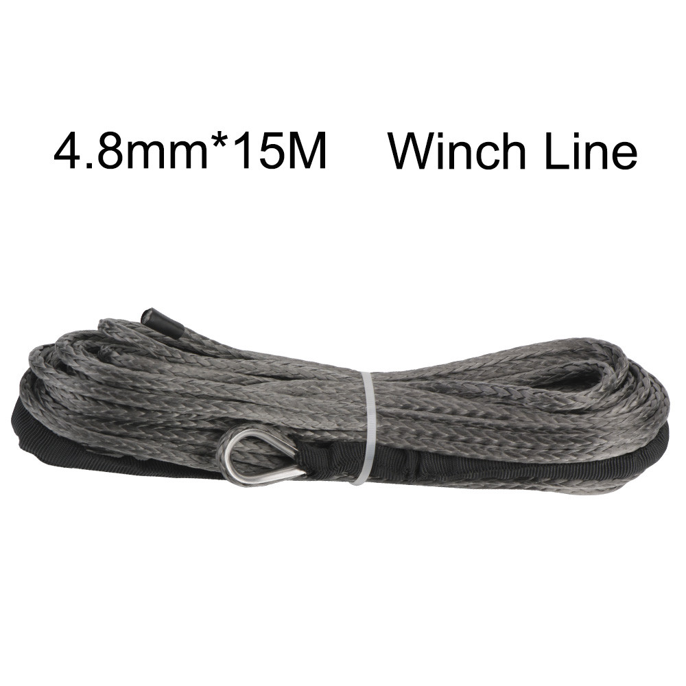 Tow Rope Winch Line 4.8mm*15M UHMWPE Rope Synthetic Fiber Rope High Quality Car Accessories
