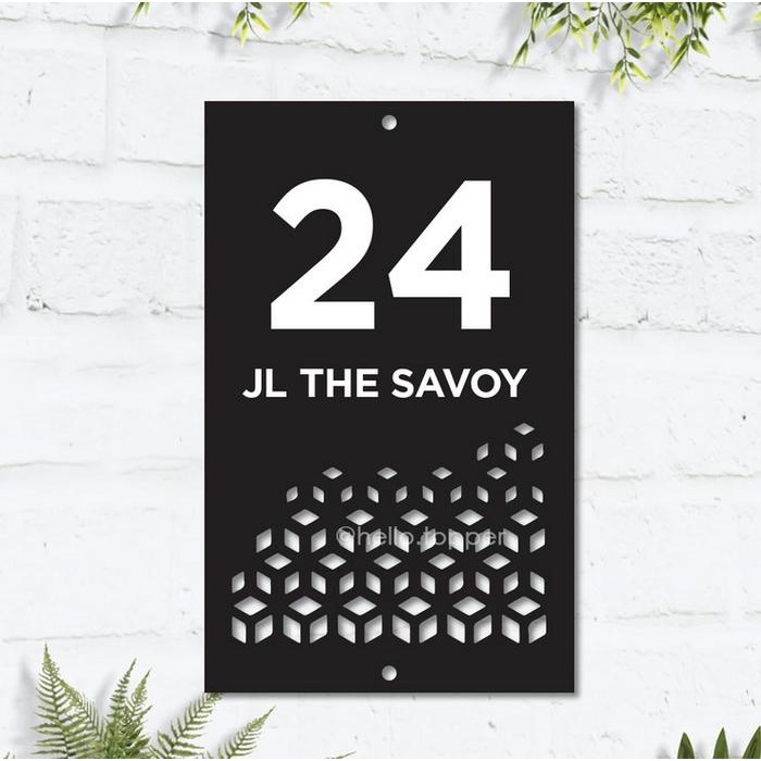 Custom Papan Alamat Rumah Nomor Acrylic Potrait