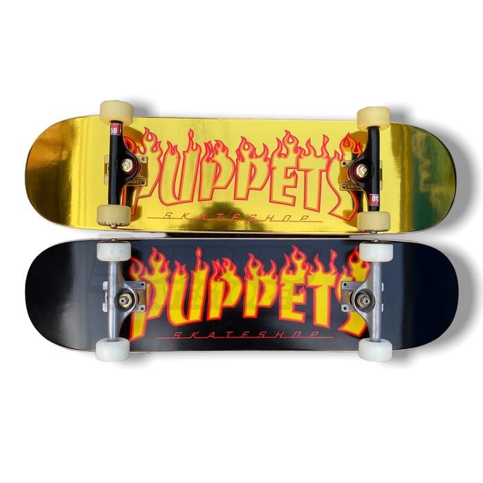 Puppets skateboard fullset flaming thrasher Olahraga