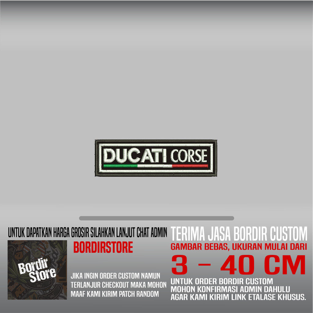 DUCATI CORSE BS-366 PATCH BORDIR LOGO/EMBLEM