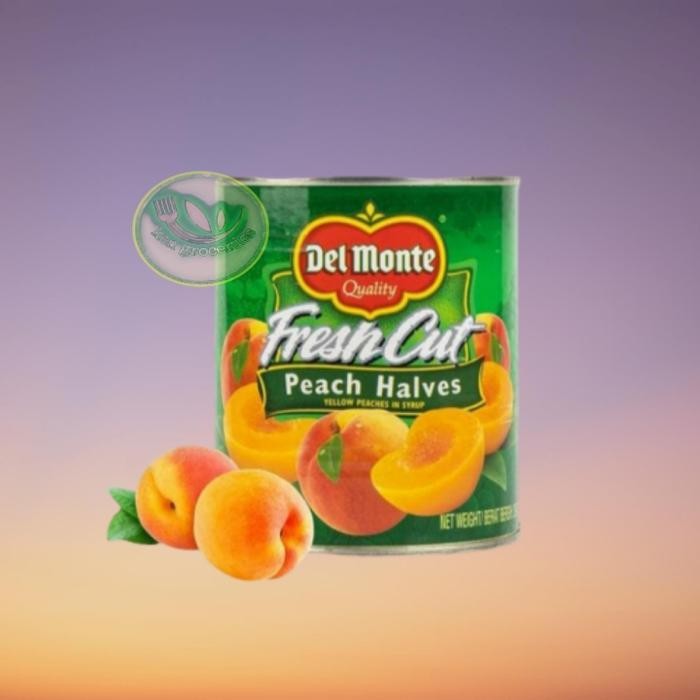 Lansungkirim- Delmonte Peach Halves 825Gr Buah Peach Kaleng Delmonte