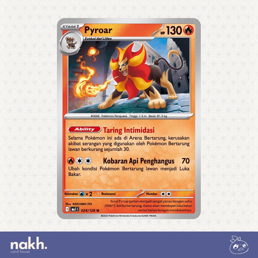 Kartu Pokemon TCG Indonesia Evolusi Mega MA1 024/126 Pyroar