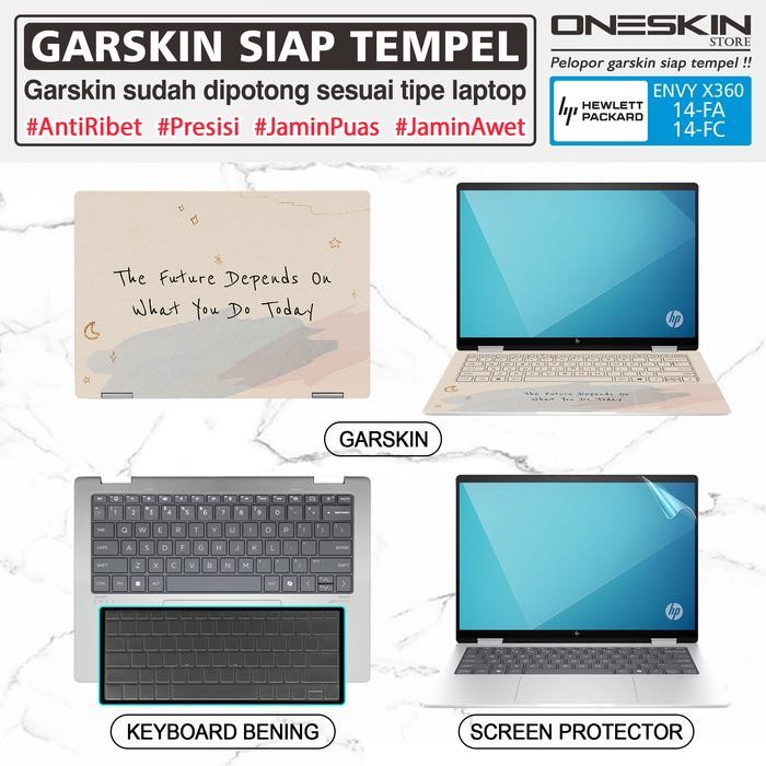 Garskin Sticker Laptop Pelindung Screen Keyboard Protector HP Envy x360 14-fc fc0555tu fc0666tu