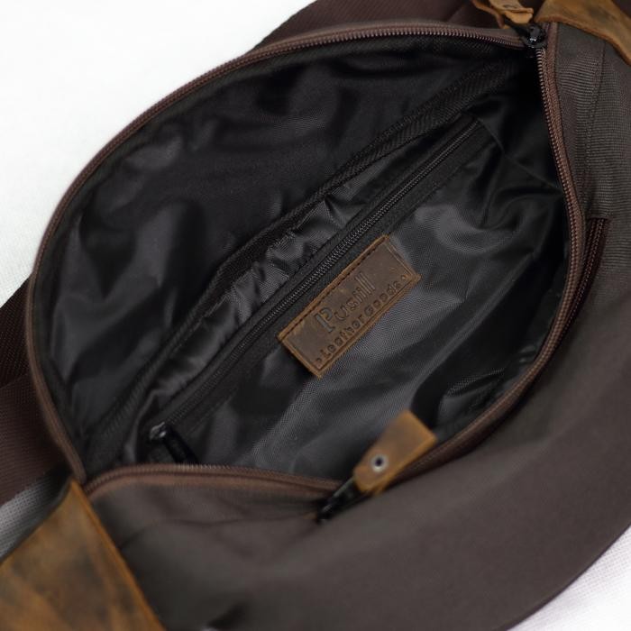 Pusiill-Waistbag Pusiill O2.0/Waistbag Kombinasi Kulit Sapi Asli+Cordura/Tas Pinggang Pria Dan