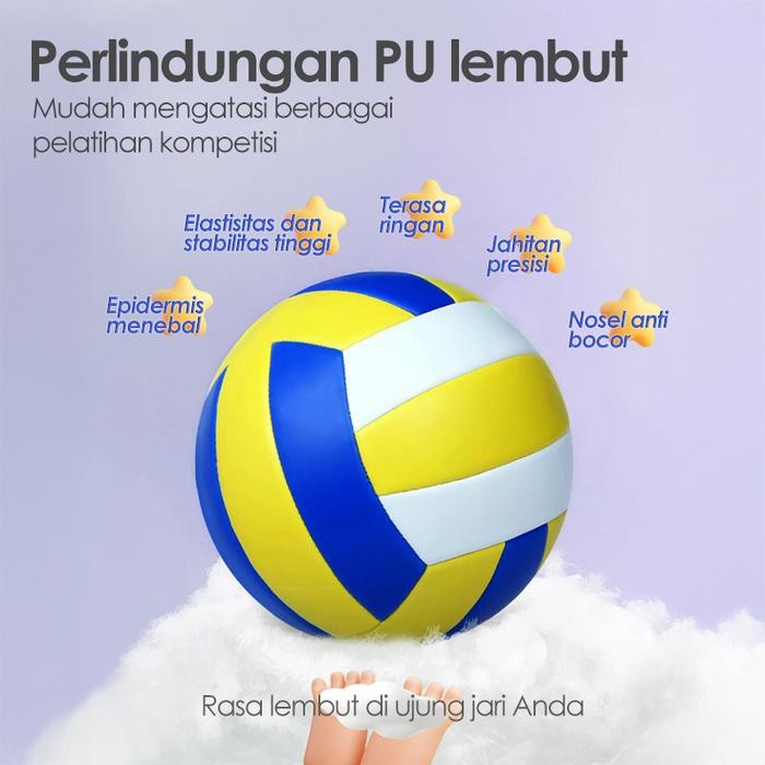 ORIGINAL Bola Voli Size 5 Jaring dan Pompa gratis/OlahVoli Pantai Lapangan Bola Ukuran 5 FIVB