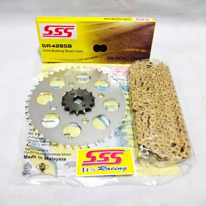 Gear Set Sss Cb150R - Cb150R Led - Cbr150 Rantai Sss Gold