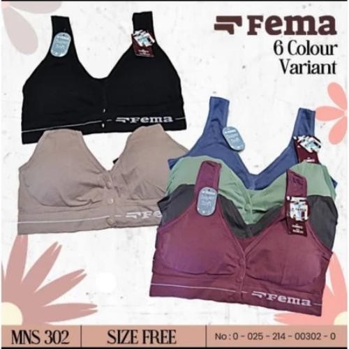 3Pcs Bh Menyusui Fema 302 Bra Menyusui Busa Kancing Depan Bahan Rajut Super Soft Motif Polos -