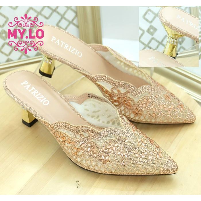 Ready Sandal Pesta Wanita Heels Wedding Selop Kebaya Pengantin Mewah Elegan Premium Import Shoes