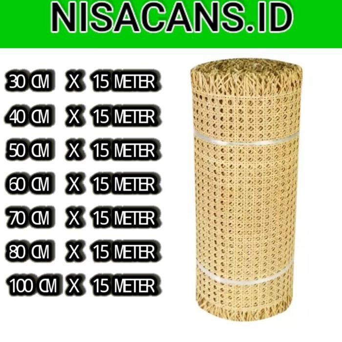 Rotan Anyaman Lembaran Webbing Great A Per Roll 15 Meter