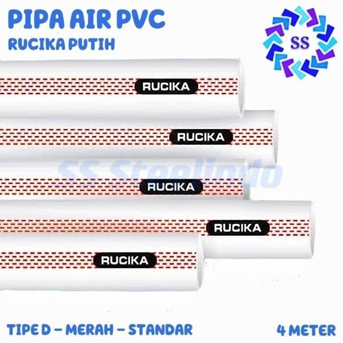 Pipa Rucika / Wavin Putih Pvc Tipe D (Biasa) 1 / 2 / 3 / 4 / 6 / 8 In Terlaris